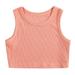 Casual Kids Solid Tops Clothes Toddler Kids Girls Dance Tank Top Racerback Crop Tank Top Sleeveless Sports Dance Top For Ballet Gymnastics Dancewear