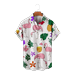 MLFU Big & Tall Men Short Sleeve Button Down Shirts Slim-Fit Cotton T-Shirts Funky Flamingo Blouses Up to 8XL