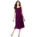 Plus Size Women's Georgette Fit-And-Flare Dress by Roaman's in Dark Berry (Size 18 W)