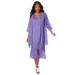 Plus Size Women's Scallop-Trim Chiffon 2-Piece Dress Set by Roaman's in Vintage Lavender (Size 22 W)