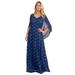 Plus Size Women's Sleeveless Lace Gown by Roaman's in Evening Blue (Size 14 W)