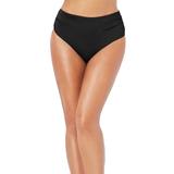 Plus Size Women's Shirred Swim Brief by Swimsuits For All in Black (Size 14)