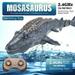 Autrucker Remote Control Dinosaur Pool Toys for Kids Ages 4-8 5-7 8-12 RC Mosasaurus Boat Shark Toys with Spray Water/Light/One-Key Demo/2 Rechargeble Batteries for Indoor Outdoor Ideal