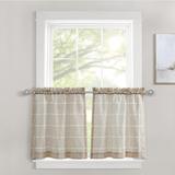 Special Edition by Lush Decor Farmhouse Textured Sheer Solid Color Ruffled 29" Cafe Curtain Polyester in Brown | 24 H x 29 W in | Wayfair 21T012449