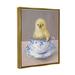August Grove® Baby Chick Ornate Teacup Mug by Kamdon Kreations - Painting on Canvas in Blue/Brown/Yellow | 31 H x 25 W x 1.7 D in | Wayfair