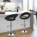 Orren Ellis Goben Swivel Adjustable Counter Height Barstools Faux Leather Open Back & Footrest Upholstered//Faux leather in Black | Wayfair