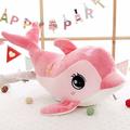 Creative Birthday Gift Dolphin Plush Pillow Car Decoration Ragdoll Life Nap Pillow Peluche Dolphin Simulation Animal Doll Dolphin Plush Toy Stuffed Animals Toys PINK 80CM