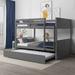 Ficco Full over Full Solid Wood Bunk Bed by Harriet Bee Wood in Gray | 59.88 H x 57 W x 79.5 D in | Wayfair 8B115F48CA99444DA8726F737AEED76B