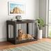 Tucker Murphy Pet™ Wood Pet Furniture Style Furniture Style Crate w/ 2 Doors, Black Wood in Black/Brown | 31.5 H x 39.4 W x 25.6 D in | Wayfair