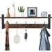 17 Stories 5 - Hook Wall Mounted Coat Rack w/ Storage in Wood/Metal in Brown | 7.28 H x 24.01 W x 4.52 D in | Wayfair