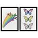 Wynwood Studio Animals Rainbow Butterfly Set Colorful Wings Modern & Contemporary Pink & Canvas Wall Art Print For Living Room Paper | Wayfair