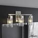 Hunter Gatz Brushed Nickel with Ribbed Glass 3 Light Vanity Wall Light Fixture