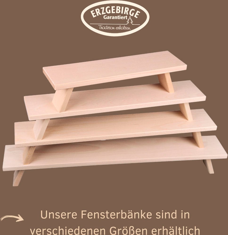 Schwibbogen-Fensterbank WEIGLA "Weihnachtsdeko, Made in Germany", beige (natur), B:45cm H:11cm T:7,5cm, Holzwerkstoff, Schwibbögen, aus Buchenholz, Tiefe ca. 7,5 cm Image
