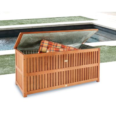 Auflagenbox GARDEN PLEASURE, braun, B:130cm H:58cm T:55cm, Aufbewahrungsboxen, Eukalyptusholz, BxTxH: 130x55x58 cm Image