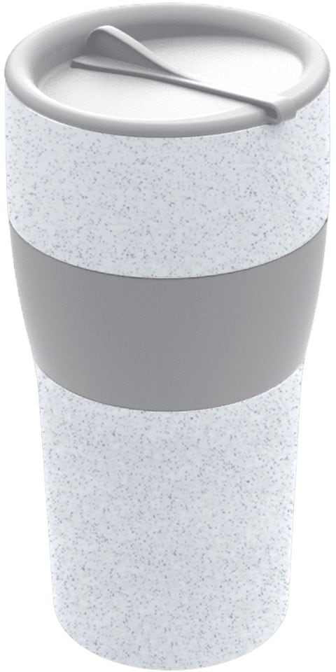 Thermobecher KOZIOL "AROMA TO GO XL", grau (organic grau), B:9cm H:18cm, Kunststoff, Trinkgefäße, spülmaschinengeeignet, melaminfrei, 700 ml, Made in Germany Image