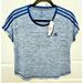 Adidas Tops | Adidas Womens Short Sleeves Climalite Striped T-Shirt Medium | Color: Blue | Size: M