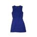 H&M Casual Dress - A-Line High Neck Sleeveless: Blue Solid Dresses - Women's Size 4