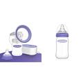 Lansinoh Elektrische Milchpumpe Kompakt - besonders klein & leise - ideal zum abpumpen für zu Hause und unterwegs - Kompatibel mit Powerbank & Glas Babyflasche mit NaturalWave Sauger Gr. S, 160 ml