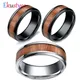 SION L-Bagues en acier inoxydable pour homme bague en titane durable bague en bois Mars bijoux