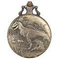208.assic World-Montre de poche à quartz dinosaure forêt 3D collier pendentif animaux sauvages
