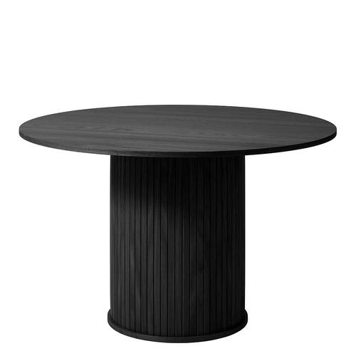 Tisch Esszimmer schwarz mit runder Tischplatte Skandi Design