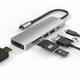 Redstar24 USB-C HUB 6 in 1 Adapter Multiport USB C mit HDMI 4K, USB 3.0, SD/TF Kartenleser Micro SD 55W PD | kompatibel für TV MacBook Pro, Air, iPad Pro, Samsung | Laptop und mehr Typ C Geräte