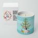Caroline's Treasures Black & White French Bulldog Christmas Tree 10 Oz Decorative Soy Candle Soy in Blue | 3.75 H x 3.25 W x 3.25 D in | Wayfair