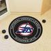 Black 27 x 27 x 0.25 in Kitchen Mat - FANMATS Winnipeg Jets_Retro NHL Winnipeg Jets Hockey Puck Rug - 27In. Diameter Plastic | Wayfair 35617