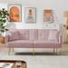 69.2" Velvet Loveseat Sofa Bed Padded Seat Comfort Convertible Futon Sofa with Metal Legs