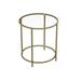 VASAGLE Round Side Table, Tempered Glass End Table with Golden Metal Frame, Small Coffee Table, Bedside Table - 7'6" x 10'9"