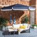 Joss & Main Darya 11' Beach Umbrella Metal in White/Blue/Navy | 105.5 H in | Wayfair B492A2B169FA4D7898AD3C74303E878B