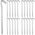 NUOLUX 20 Pcs Tent Stakes Heavy Duty Tent Hooks Aluminum Alloy Tent Pegs Garden Edging Fence Pegs for Outdoor Garden Yard Ground