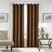 Goory 1-Piece Grommet Blackout Window Curtain For Bedroom Thermal Insulated Window Drape Velvet Plain Room Darkening Curtain Dark Brown 42 W x 63 L