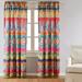 Levtex Home - Amelie - Window Panels with Rod Pocket - Two Curtains 84 inch Length - Boho Stripe - Orange Turquoise Green Red Citron Yellow Blue - 100% Cotton - Lined