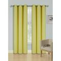 Set of 2 panels K68 yellow color blackout unlined thermal light blocking drapes for living room window curtain top grommets noise reducing 37 wide X 63 length each panel