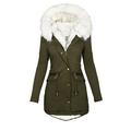 Womens Winter Parkas Thicken Warm Hoodie Jacket Sherpa Lined Faux Fur Coat Cold Weather Warm Mid Long Overcoat