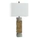 Wade Logan® Avarika Adjustable Metal Table Lamp Metal/Fabric in Brown/Gray/White | 32.75 H x 9 W x 9 D in | Wayfair