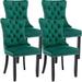 Rosdorf Park Hebner Tufted Velvet Dining Chair Side Chair Upholstered/Velvet in Green/Black/Brown | 37.5 H x 19.7 W x 24.4 D in | Wayfair