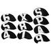 10 Pieces Golf Club Headcover Sealing 4-9 P S A x Protective Wear-Resistant Dirt-Resistant Cover for Traveling Outdoor Equipments Black
