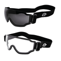 Birdz Eyewear Arch Safety Sky Diving Motorcycle Goggles for Men & Women ANSI Z78.1+ 2 Pairs Clear and Smoke Lenses