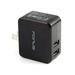 17W 3.4 Amp 2-Port Rapid Home Wall Travel AC USB Charger Power Adapter w Smart Detect Folding Prongs Compact N6R for Razer Phone - Samsung Galaxy S8 active