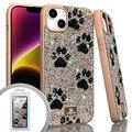 For Iphone 14 6.1 13 6.1 Onyx Paws Rose Gold