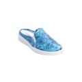 Wide Width Women's The Camellia Slip On Sneaker Mule by Comfortview in Pretty Turquoise Paisley (Size 7 W)