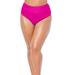 Plus Size Women's Side Knot Drape Overlay High Waist Bikini Brief by Swimsuits For All in Fruit Punch (Size 16)