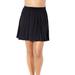 Plus Size Women's Lightweight Quick-Dry Pleated Swim Skort by Swimsuits For All in Black (Size 12)