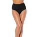 Plus Size Women's High Waist Twist Bikini Brief by Swimsuits For All in Black (Size 8)