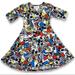 Lularoe Dresses | Lularoe Girls Disney Mickey Mouse Adeline Dress Size 2 | Color: Blue/Orange | Size: 2