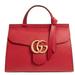 Gucci Bags | Gucci Marmont Top Handle Leather Satchel Red | Color: Gold/Red | Size: Os