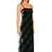 Free People Dresses | Free People Women's Juliet Velvet Printed Maxi Dress Green Size S New | Color: Green | Size: S