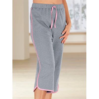 Caprihose, Damen, Gr. 42, Normalgrößen, grau (grau, meliert), 100% Baumwolle, 25% Polyester, 75% Baumwolle, unifarben, knielang, Hosen Image